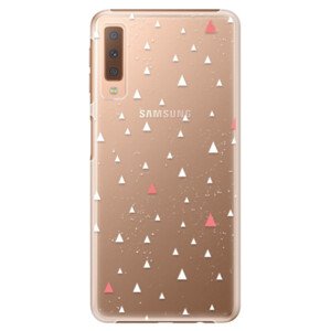 Plastové pouzdro iSaprio - Abstract Triangles 02 - white - Samsung Galaxy A7 (2018)