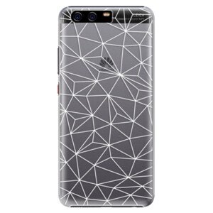 Plastové pouzdro iSaprio - Abstract Triangles 03 - white - Huawei P10 Plus