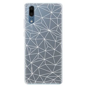 Silikonové pouzdro iSaprio - Abstract Triangles 03 - white - Huawei P20