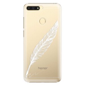 Plastové pouzdro iSaprio - Writing By Feather - white - Huawei Honor 7A