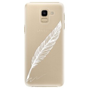 Plastové pouzdro iSaprio - Writing By Feather - white - Samsung Galaxy J6