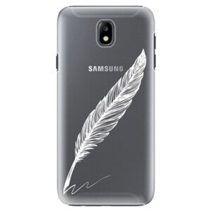 Plastové pouzdro iSaprio - Writing By Feather - white - Samsung Galaxy J7 2017