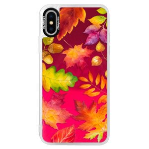 Neonové pouzdro Pink iSaprio - Autumn Leaves 01 - iPhone X