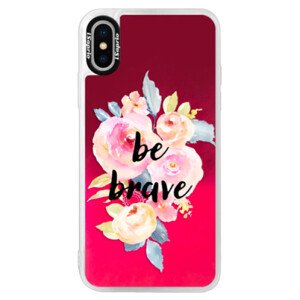 Neonové pouzdro Pink iSaprio - Be Brave - iPhone X