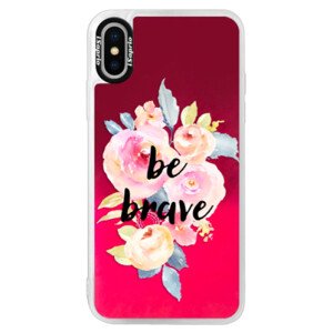 Neonové pouzdro Pink iSaprio - Be Brave - iPhone XS