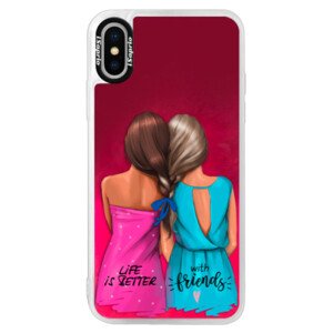Neonové pouzdro Pink iSaprio - Best Friends - iPhone XS