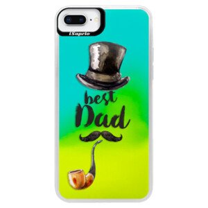 Neonové pouzdro Blue iSaprio - Best Dad - iPhone 8 Plus