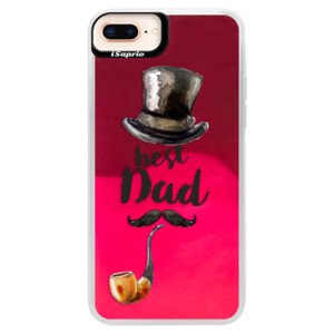 Neonové pouzdro Pink iSaprio - Best Dad - iPhone 8 Plus