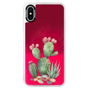 Neonové pouzdro Pink iSaprio - Cacti 01 - iPhone X