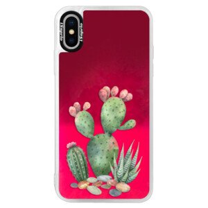 Neonové pouzdro Pink iSaprio - Cacti 01 - iPhone XS