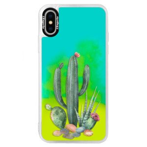 Neonové pouzdro Blue iSaprio - Cacti 02 - iPhone X