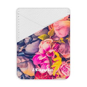 Pouzdro na kreditní karty iSaprio - Beauty Flowers - světlá nalepovací kapsa