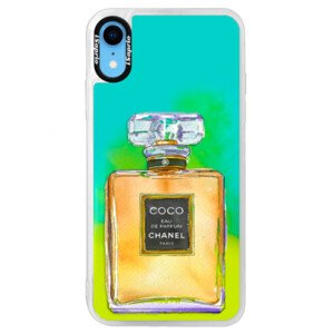 Neonové pouzdro Blue iSaprio - Chanel Gold - iPhone XR