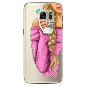 Plastové pouzdro iSaprio - My Coffe and Blond Girl - Samsung Galaxy S7