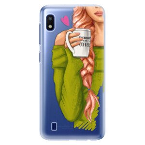 Plastové pouzdro iSaprio - My Coffe and Redhead Girl - Samsung Galaxy A10