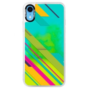 Neonové pouzdro Blue iSaprio - Color Stripes 03 - iPhone XR