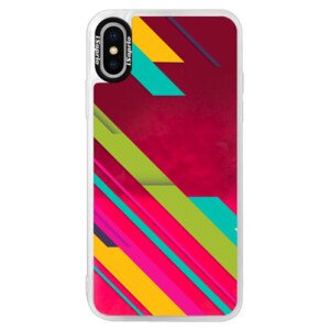 Neonové pouzdro Pink iSaprio - Color Stripes 03 - iPhone X