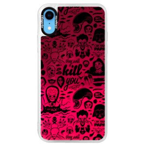 Neonové pouzdro Pink iSaprio - Comics 01 - black - iPhone XR