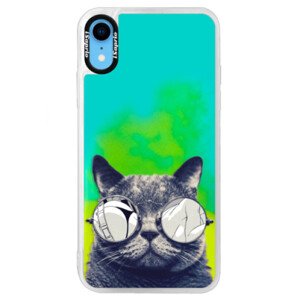 Neonové pouzdro Blue iSaprio - Crazy Cat 01 - iPhone XR