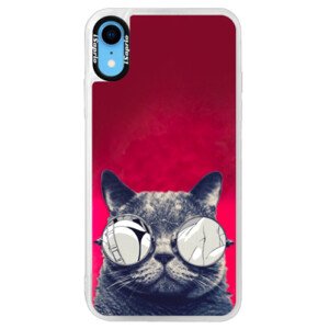 Neonové pouzdro Pink iSaprio - Crazy Cat 01 - iPhone XR