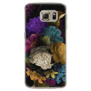 Plastové pouzdro iSaprio - Dark Flowers - Samsung Galaxy S6
