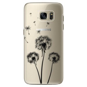Plastové pouzdro iSaprio - Three Dandelions - black - Samsung Galaxy S7 Edge