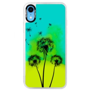Neonové pouzdro Blue iSaprio - Three Dandelions - black - iPhone XR