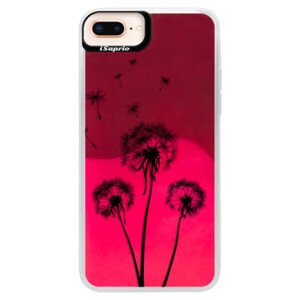 Neonové pouzdro Pink iSaprio - Three Dandelions - black - iPhone 8 Plus