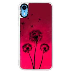 Neonové pouzdro Pink iSaprio - Three Dandelions - black - iPhone XR