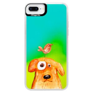Neonové pouzdro Blue iSaprio - Dog And Bird - iPhone 8 Plus