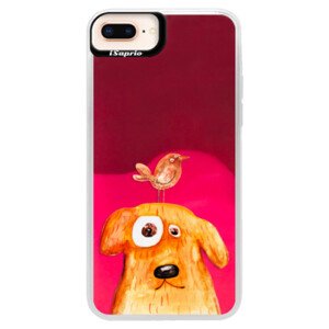 Neonové pouzdro Pink iSaprio - Dog And Bird - iPhone 8 Plus