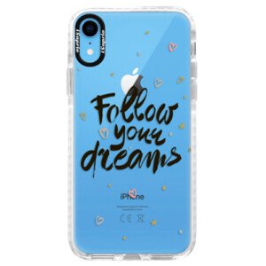 Silikonové pouzdro Bumper iSaprio - Follow Your Dreams - black - iPhone XR