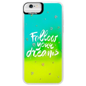 Neonové pouzdro Blue iSaprio - Follow Your Dreams - white - iPhone 6 Plus/6S Plus