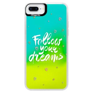 Neonové pouzdro Blue iSaprio - Follow Your Dreams - white - iPhone 8 Plus