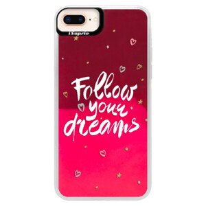 Neonové pouzdro Pink iSaprio - Follow Your Dreams - white - iPhone 8 Plus