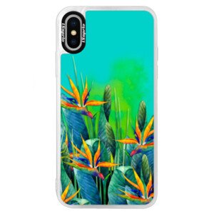 Neonové pouzdro Blue iSaprio - Exotic Flowers - iPhone X