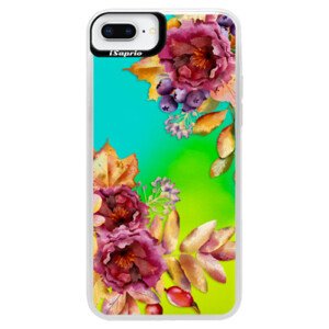 Neonové pouzdro Blue iSaprio - Fall Flowers - iPhone 8 Plus