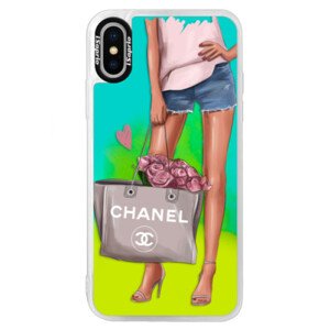 Neonové pouzdro Blue iSaprio - Fashion Bag - iPhone X