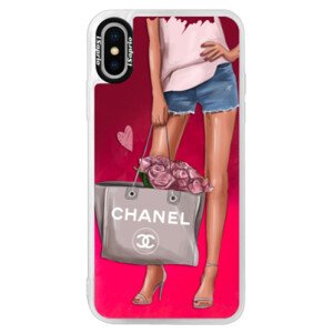 Neonové pouzdro Pink iSaprio - Fashion Bag - iPhone XS