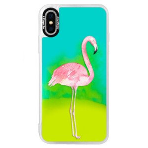 Neonové pouzdro Blue iSaprio - Flamingo 01 - iPhone X