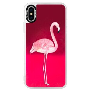Neonové pouzdro Pink iSaprio - Flamingo 01 - iPhone XS
