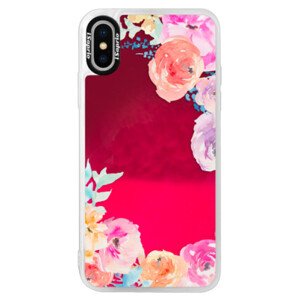 Neonové pouzdro Pink iSaprio - Flower Brush - iPhone XS