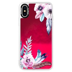 Neonové pouzdro Pink iSaprio - Flower Pattern 04 - iPhone X