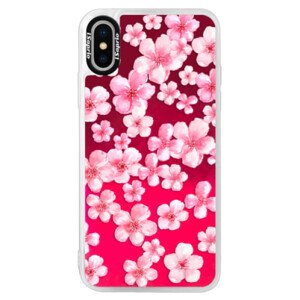 Neonové pouzdro Pink iSaprio - Flower Pattern 05 - iPhone X