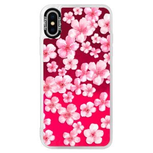 Neonové pouzdro Pink iSaprio - Flower Pattern 05 - iPhone XS