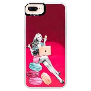Neonové pouzdro Pink iSaprio - Girl Boss - iPhone 8 Plus