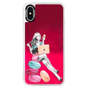 Neonové pouzdro Pink iSaprio - Girl Boss - iPhone XS