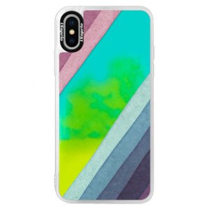 Neonové pouzdro Blue iSaprio - Glitter Stripes 01 - iPhone X
