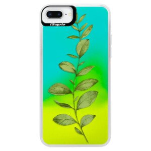Neonové pouzdro Blue iSaprio - Green Plant 01 - iPhone 8 Plus