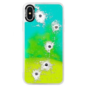 Neonové pouzdro Blue iSaprio - Gunshots - iPhone X